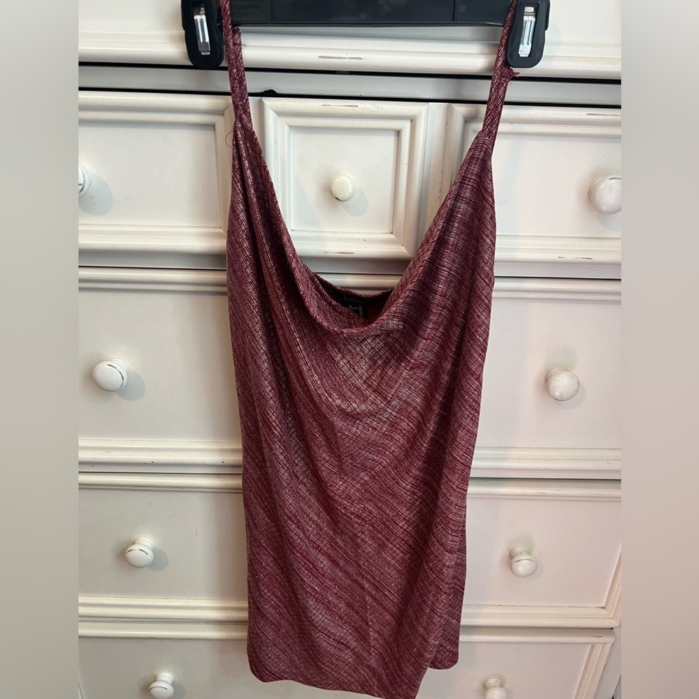 Sparkly swoop neck mini dress